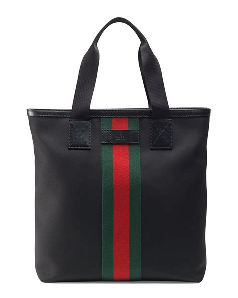 gucci black canvas tote bag.